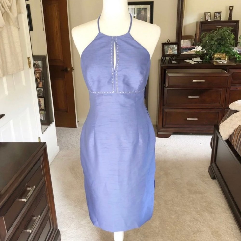 Adrianna Papell Periwinkle Blue Cocktail Dress 6